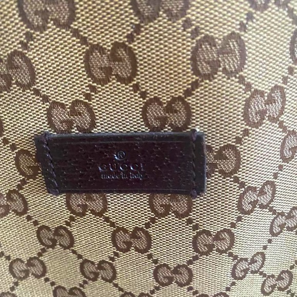 This is a Real Gucci Vintage Bookbag with Brown Gucci Print. - Picture 1 of 3
